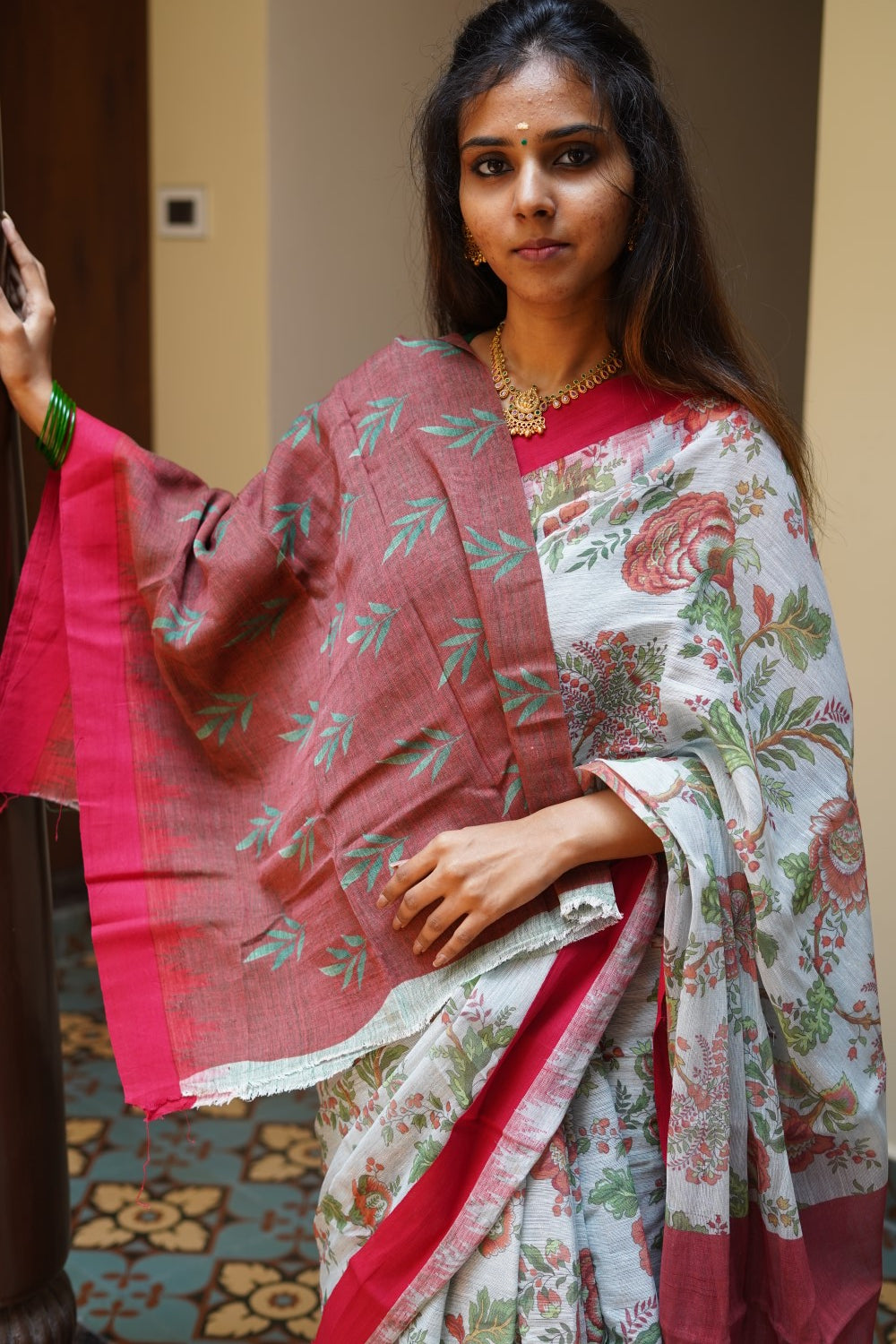 Block Printed Ponduru handloom Cotton Saree PC14688