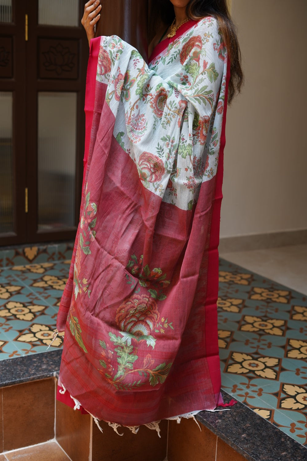Block Printed Ponduru handloom Cotton Saree PC14688