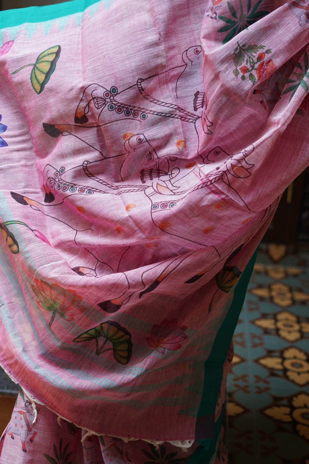 Block Printed Ponduru handloom Cotton Saree PC14687