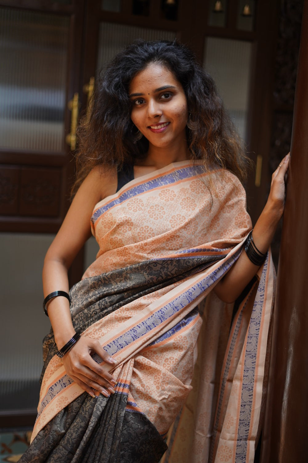 Block Printed Kanchi Silk Cotton Saree PC14702