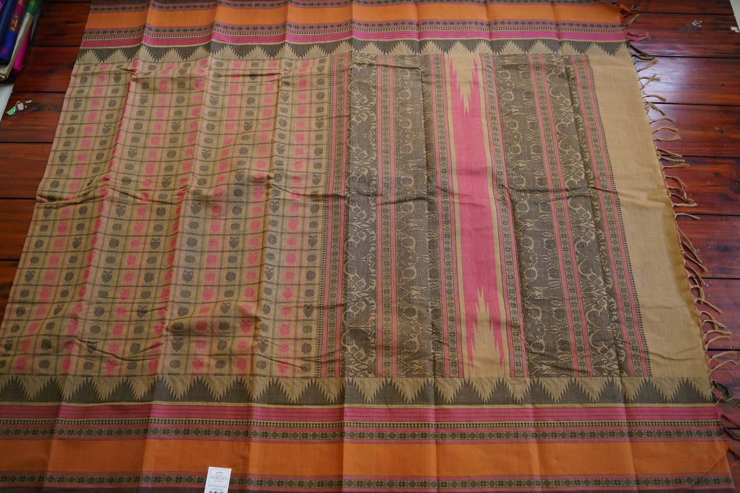 1000 Butta  Kanchi handloom Cotton  Saree With Cotton  Border PC11580