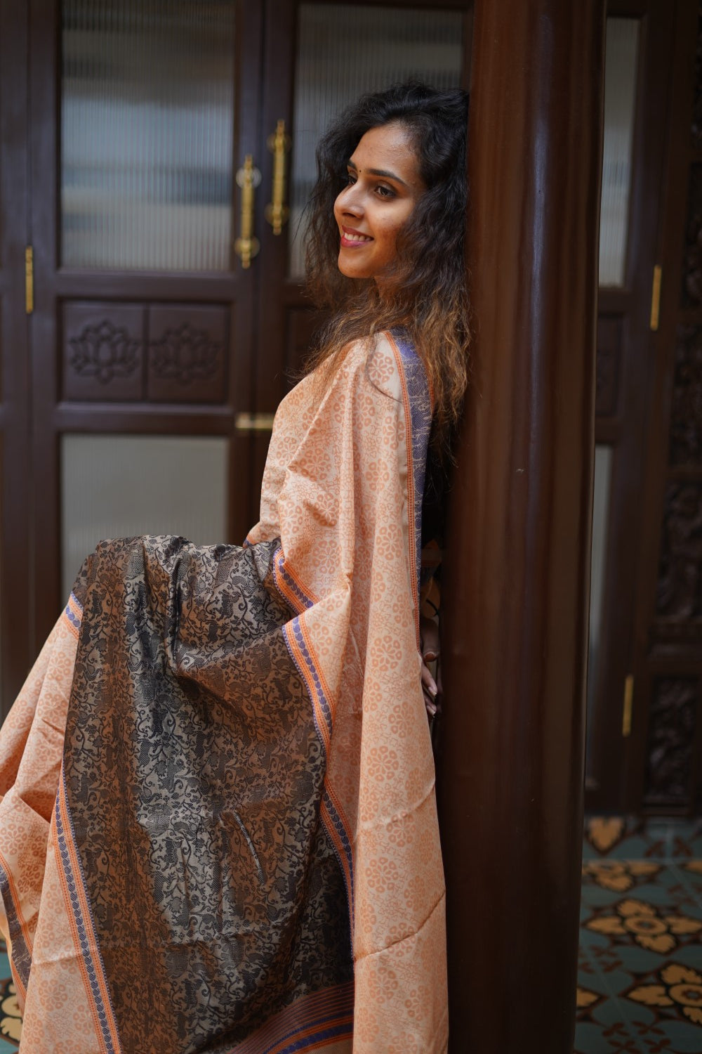 Block Printed Kanchi Silk Cotton Saree PC14702