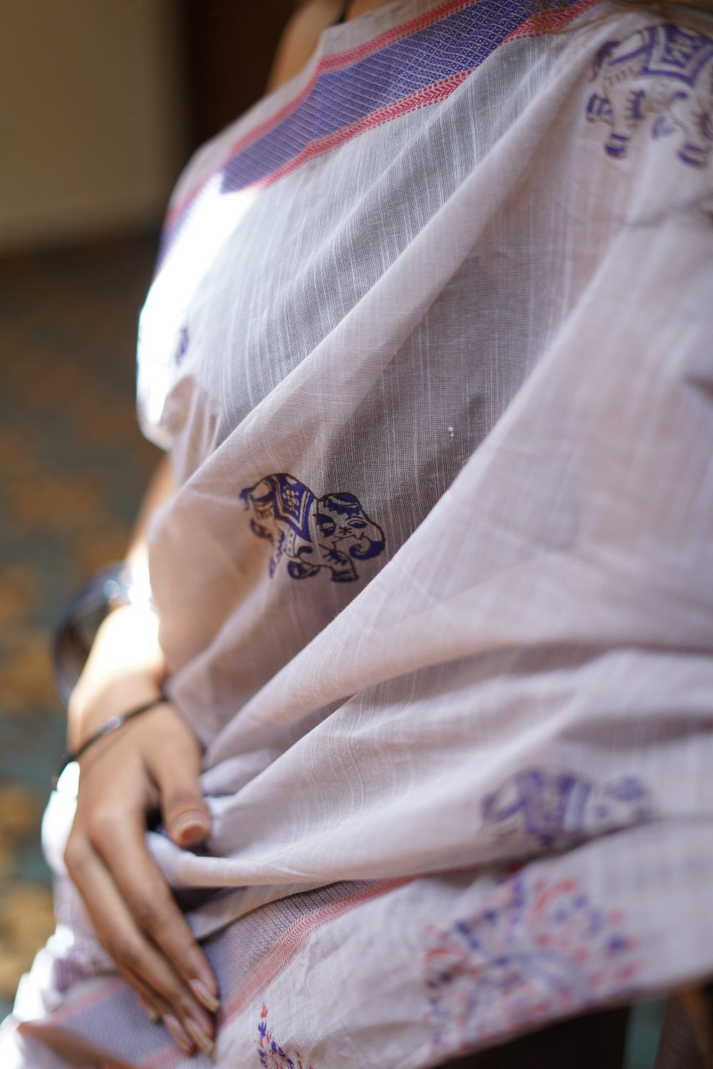 Block Printed Chettinad Cotton Saree PC14706