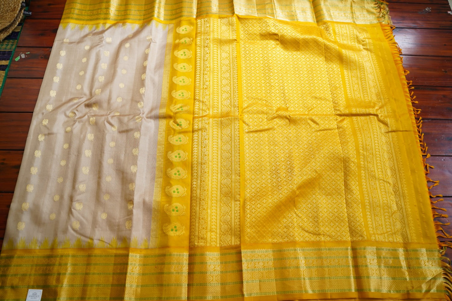 Cream Color Gadwal Silk Saree PC11609