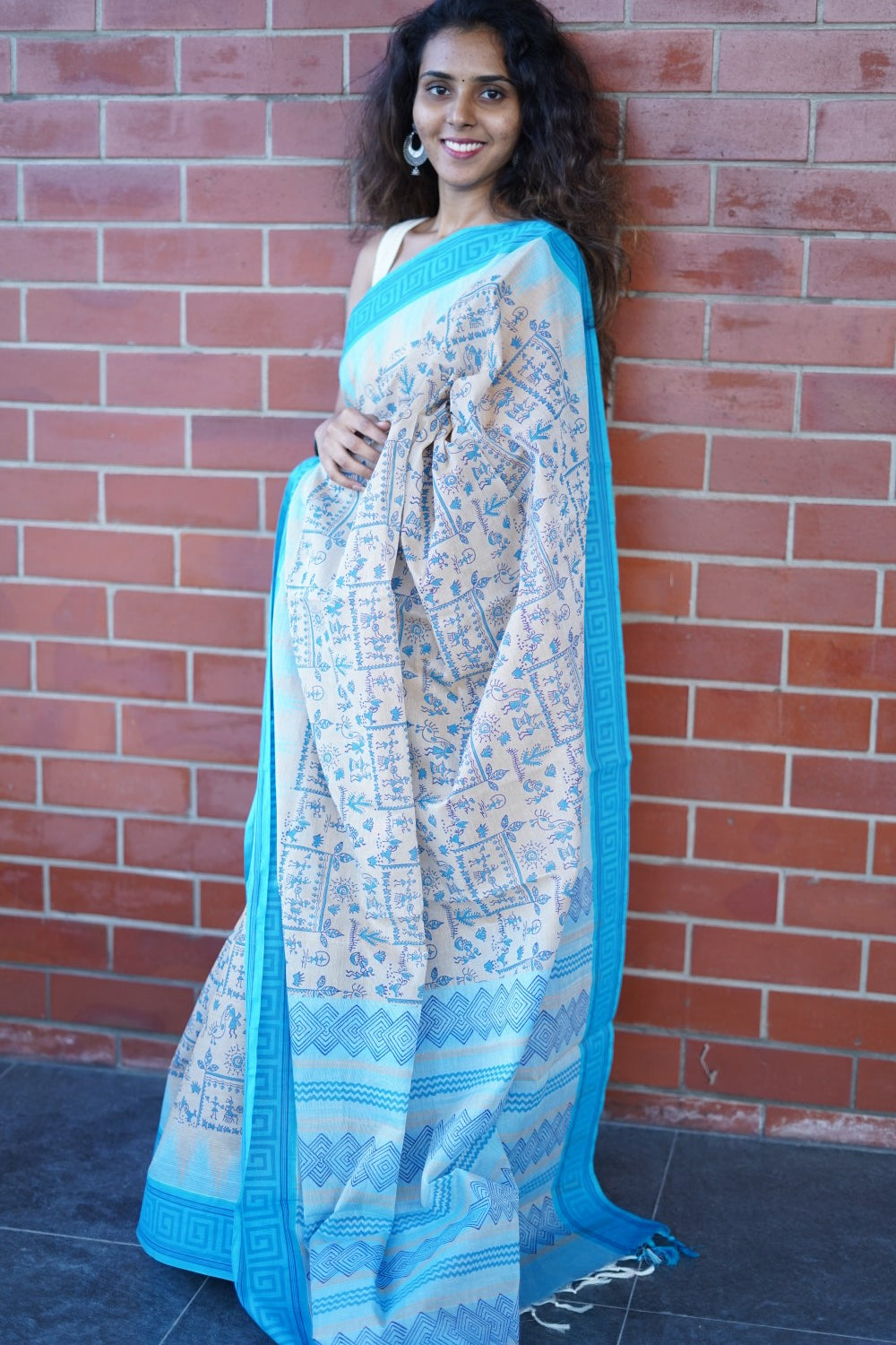 Block Printed Kanchi Cotton Saree PC14699
