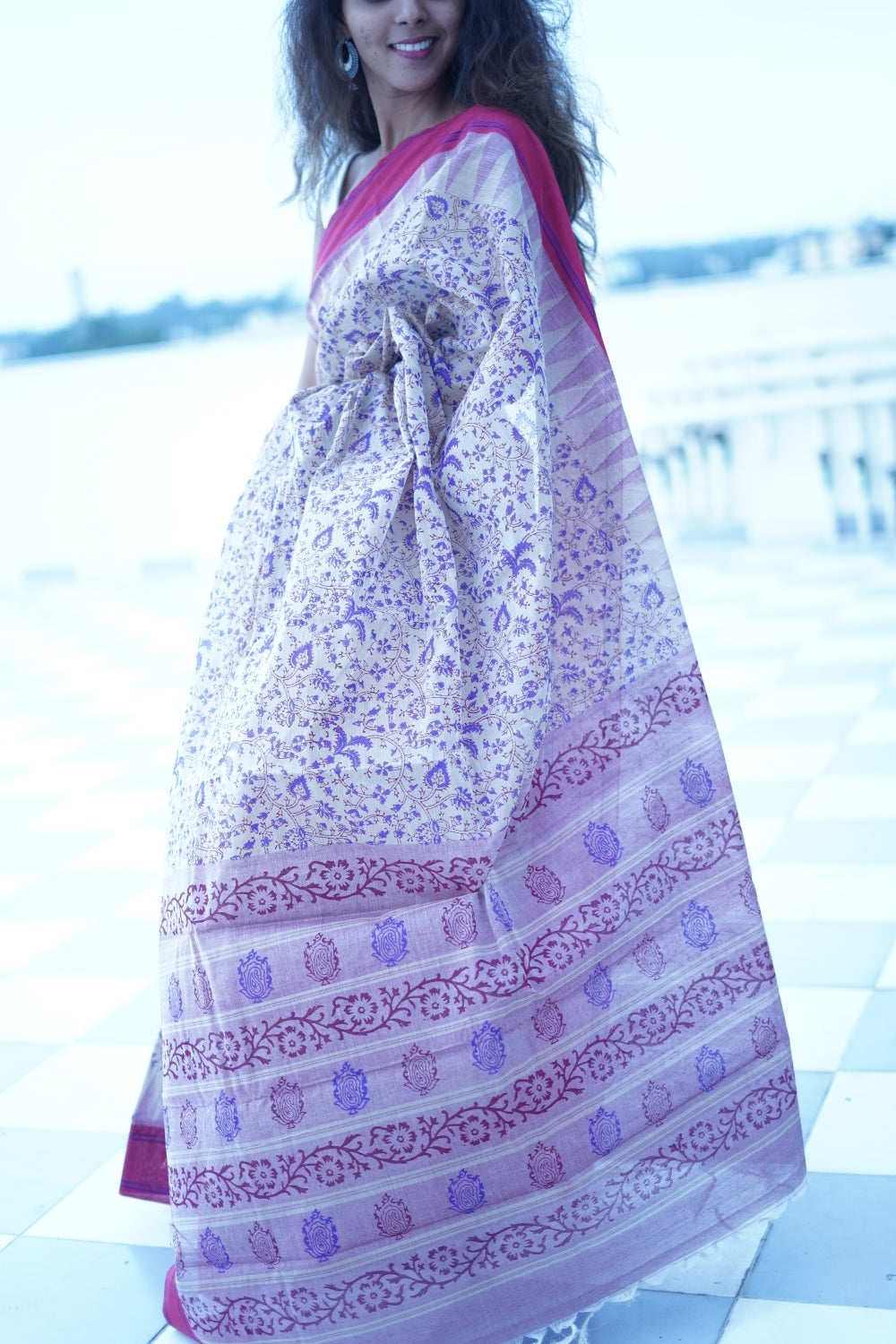Block Printed Kanchi Cotton Saree PC14698