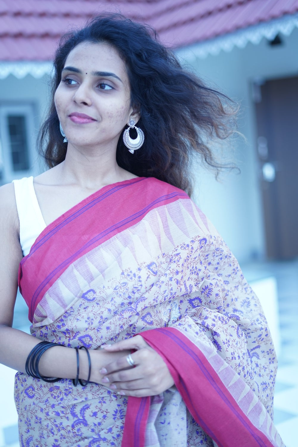 Block Printed Kanchi Cotton Saree PC14698