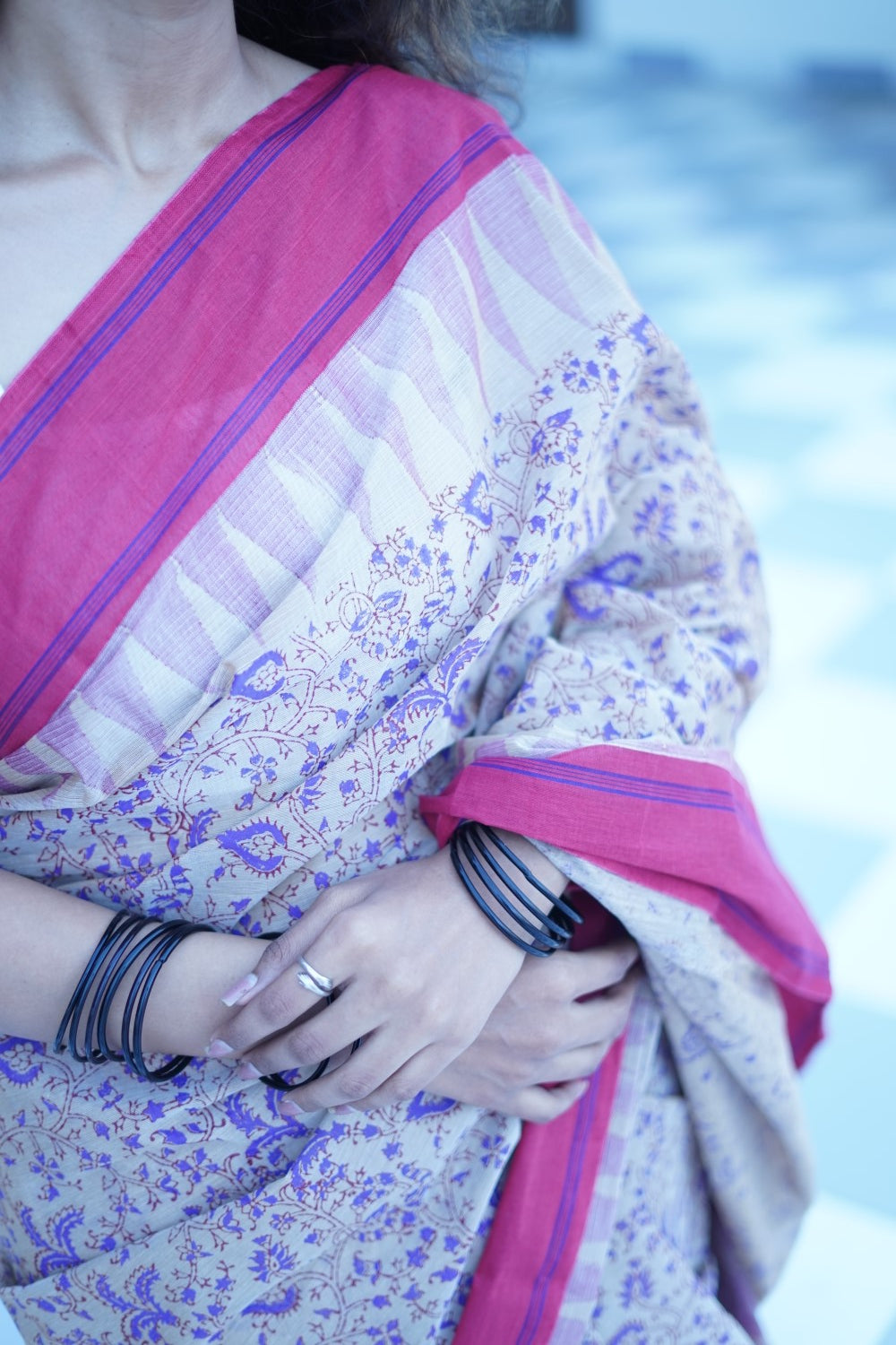 Block Printed Kanchi Cotton Saree PC14698