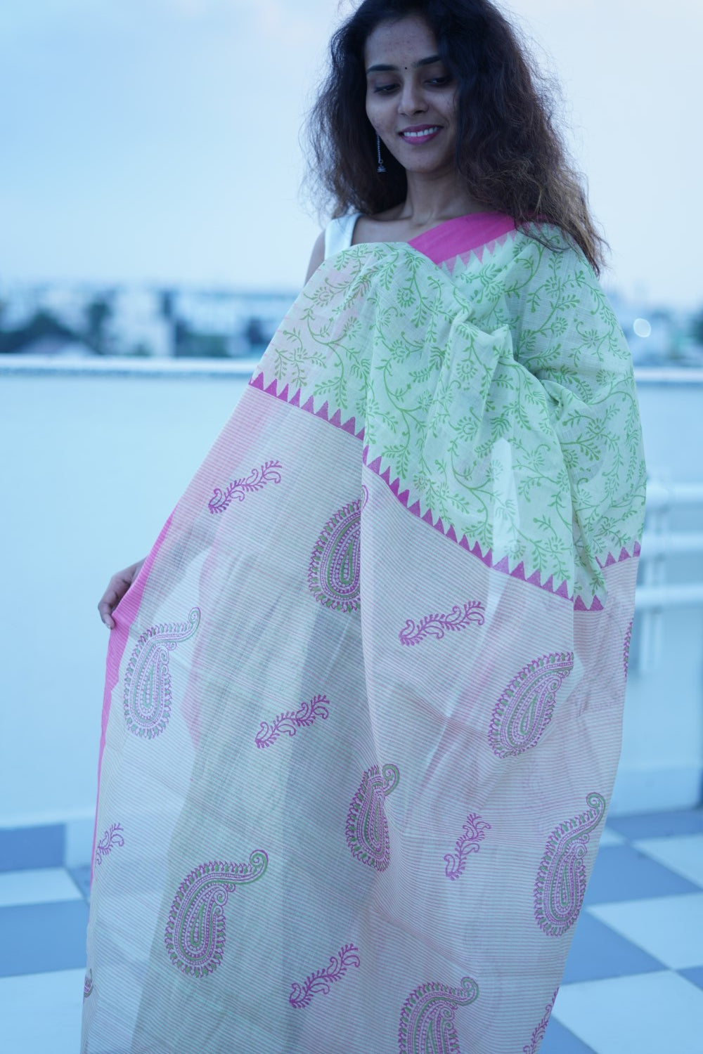 Block Printed Ponduru handloom Cotton Saree PC14694