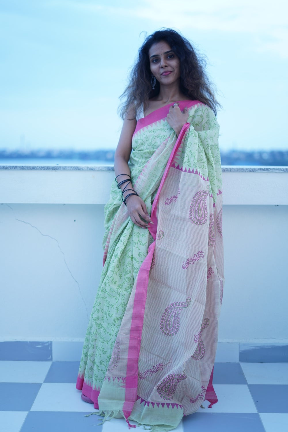 Block Printed Ponduru handloom Cotton Saree PC14694