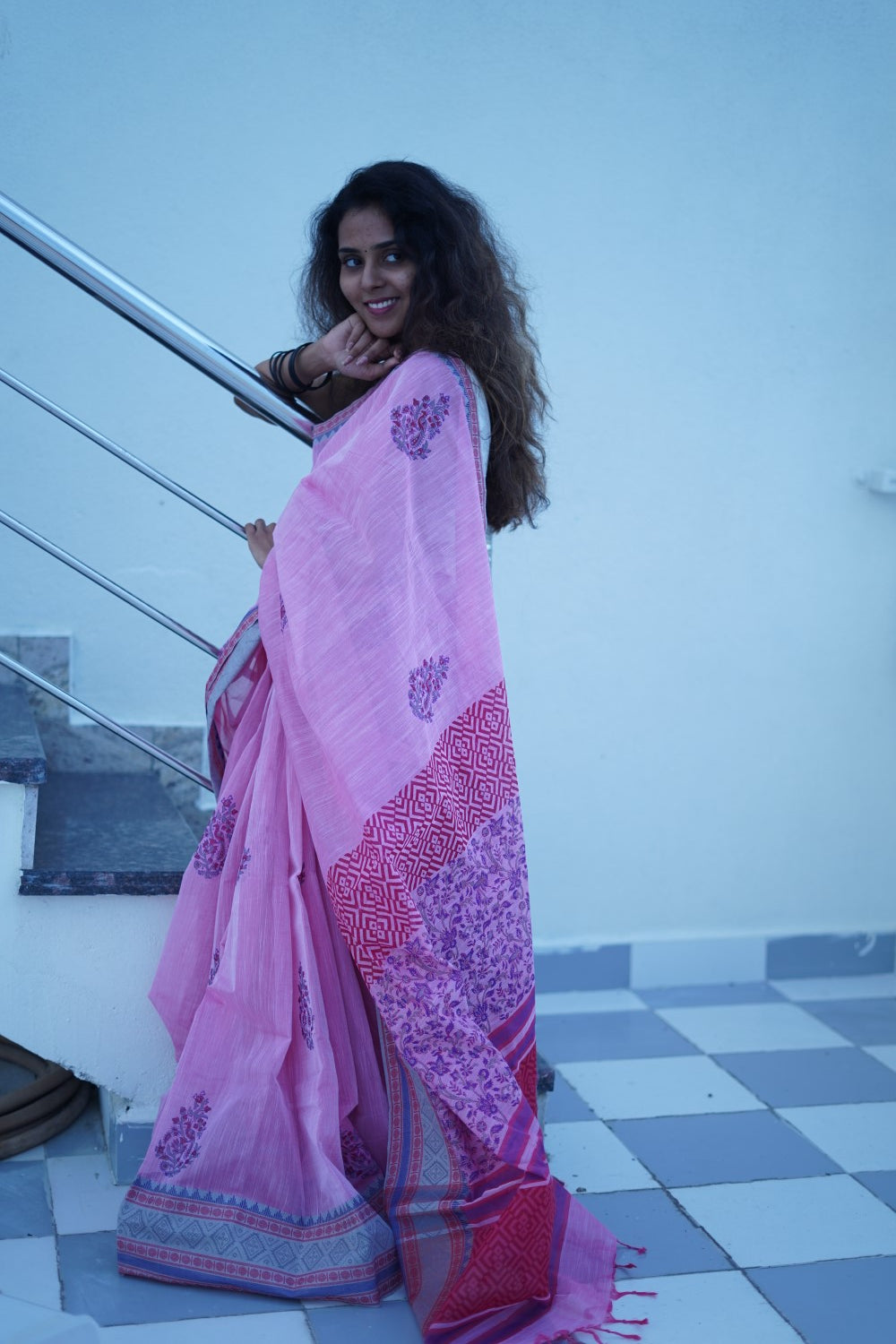 Block Printed Chettinad Cotton Saree PC14707