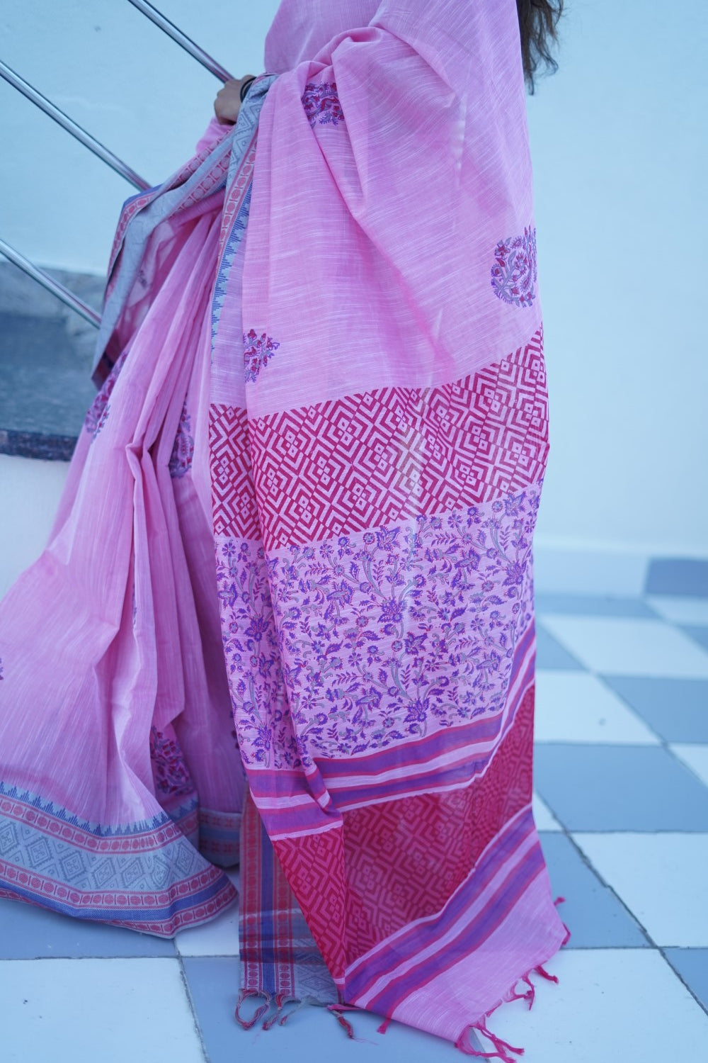 Block Printed Chettinad Cotton Saree PC14707
