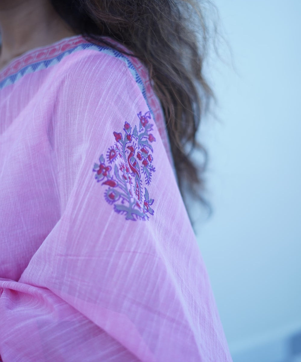 Block Printed Chettinad Cotton Saree PC14707