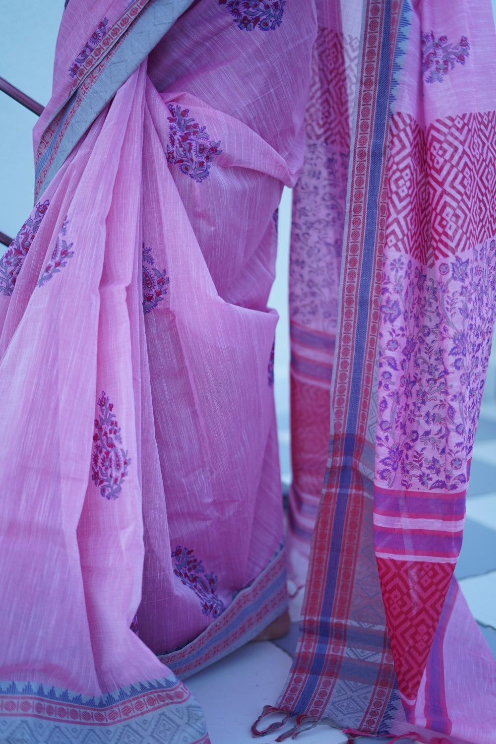 Block Printed Chettinad Cotton Saree PC14707