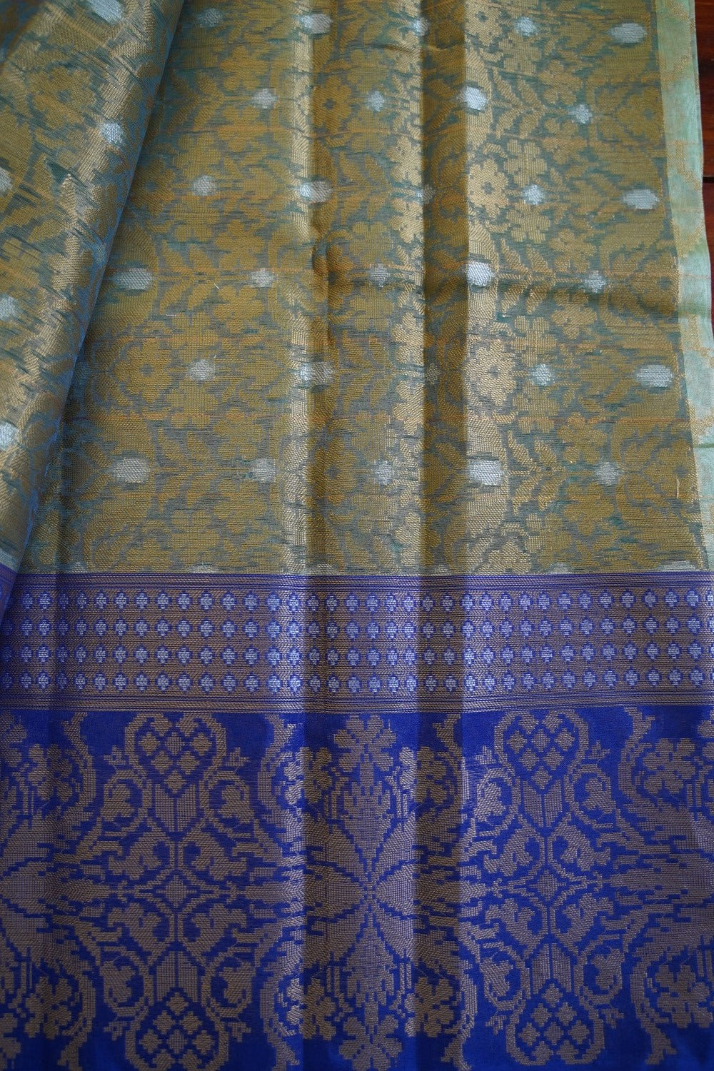 Pastel Green Tissue Banarasi Silk Saree PC11653