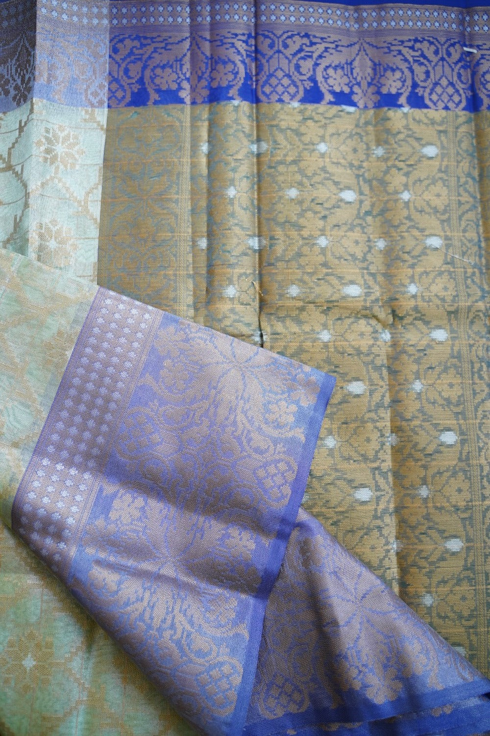 Pastel Green Tissue Banarasi Silk Saree PC11653
