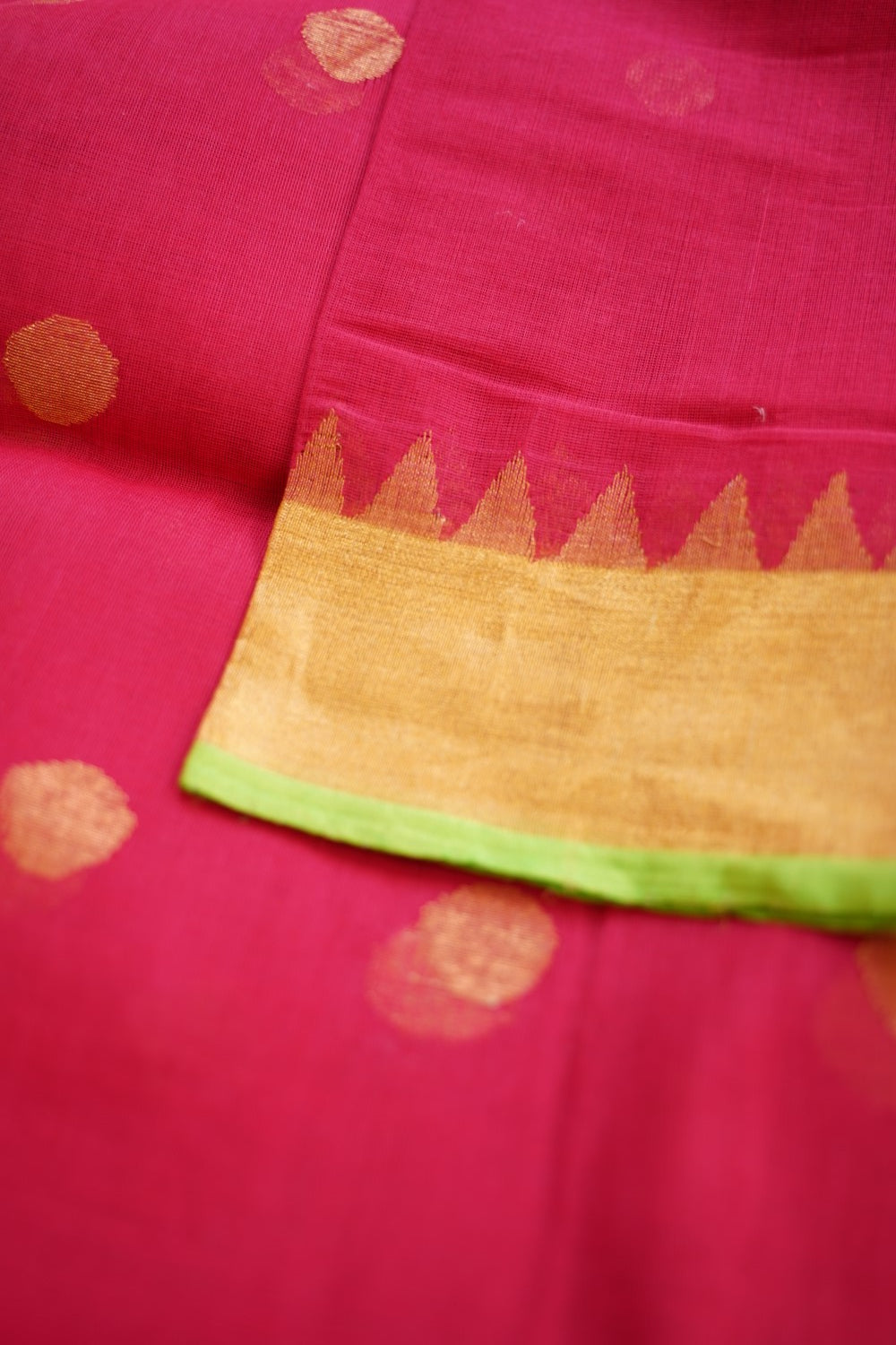 Red Jamdani Ponduru handloom Cotton Saree PC11591