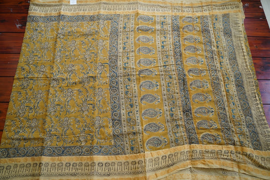 Kalamkari Organic Sungadi cotton saree (without blouse) PC11681