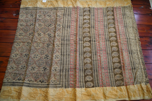 Kalamkari Organic Sungadi cotton saree (without blouse) PC11677