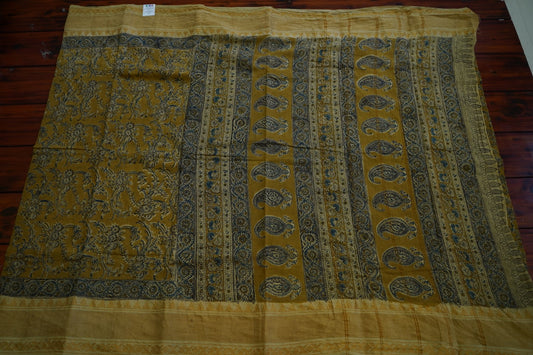 Kalamkari Organic Sungadi cotton saree (without blouse) PC11680