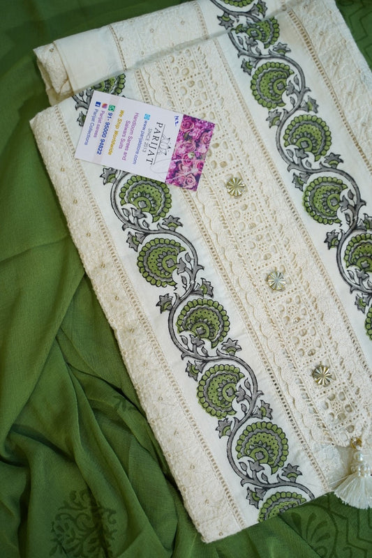 Chickankari cotton Salwar Material PC11643