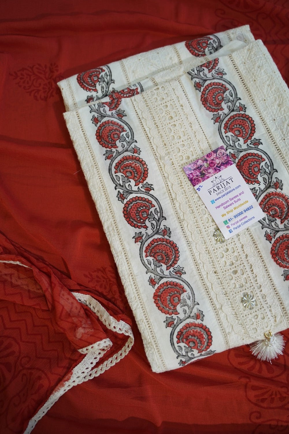 Chickankari cotton Salwar Material PC11643