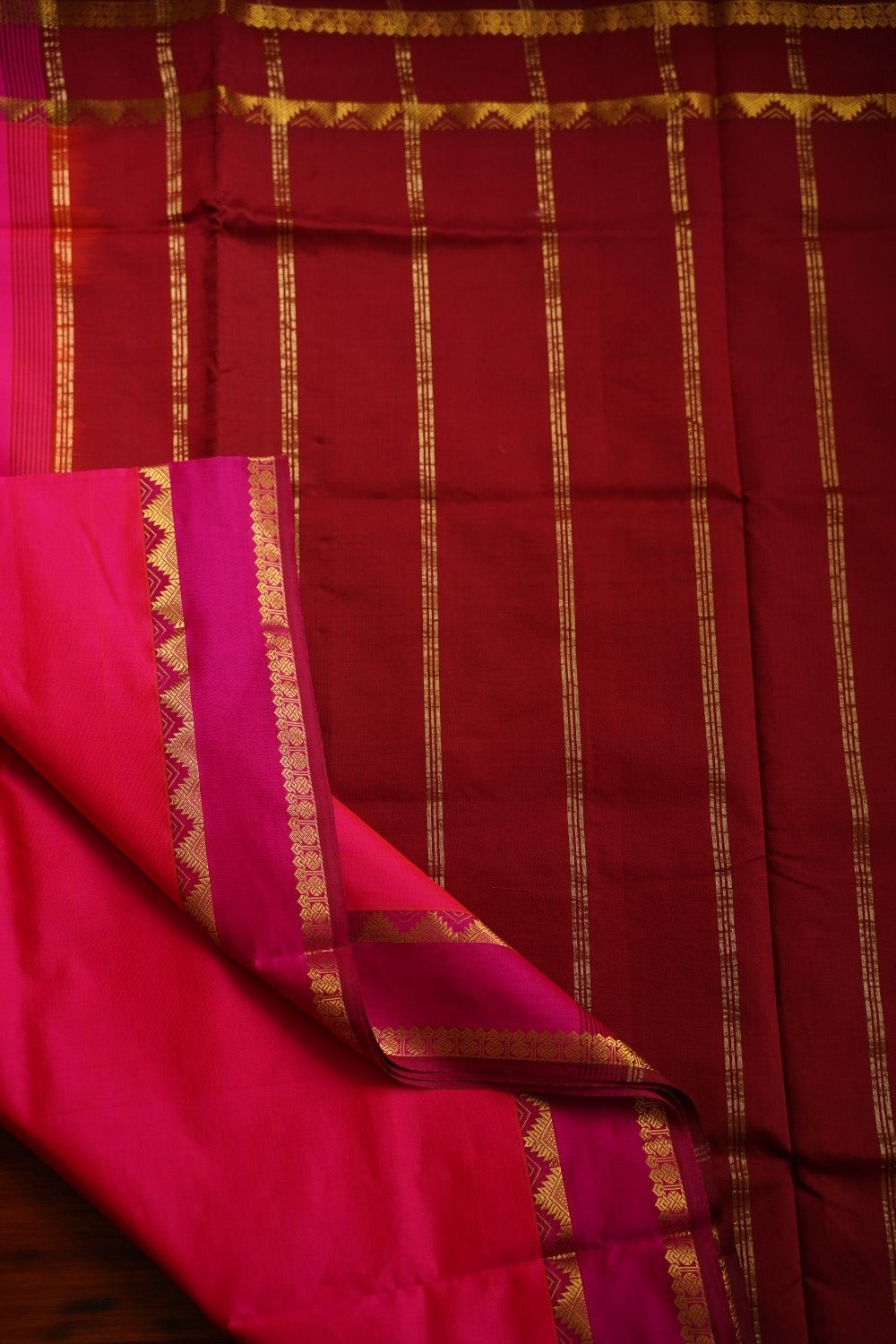 Pink Kanchi Semi Silk Cotton Saree PC11113