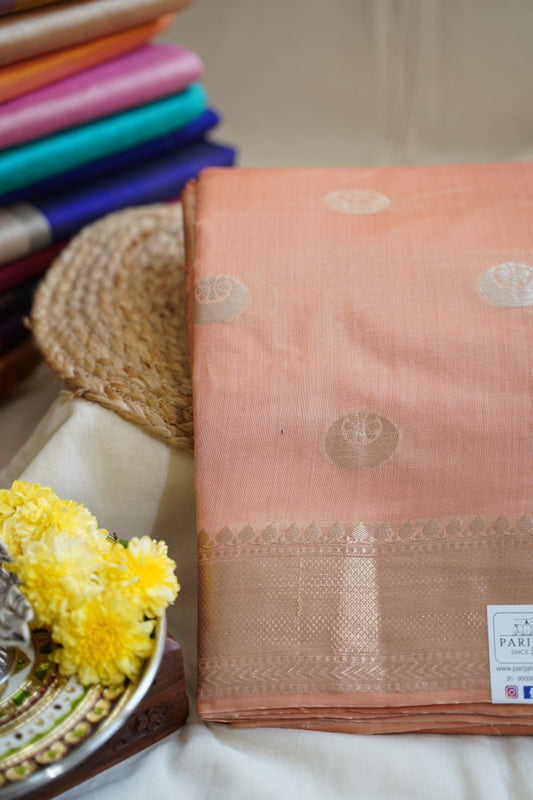Biscuit brown Banarasi silk cotton Saree PC11764