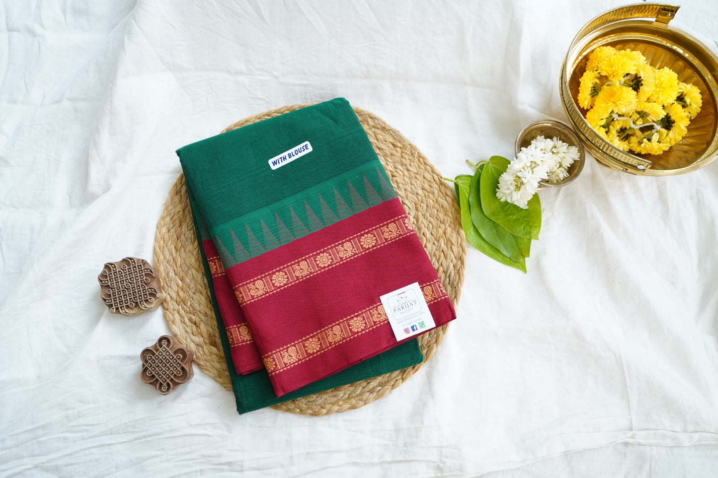 Chettinad handloom Cotton Saree PC14875