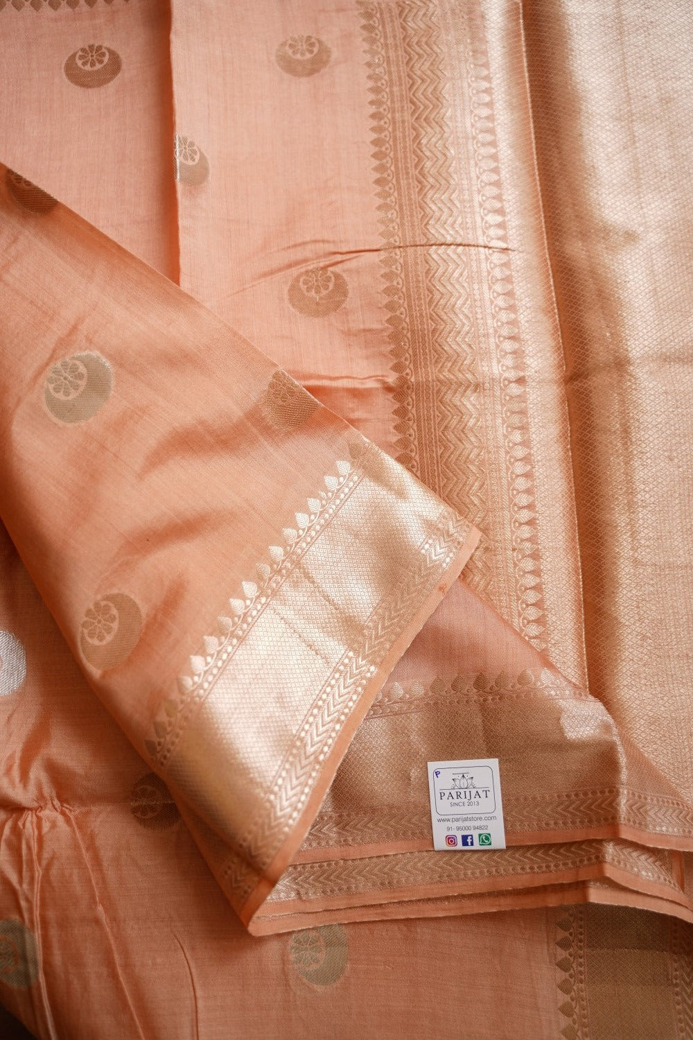 Biscuit brown Banarasi silk cotton Saree PC11764