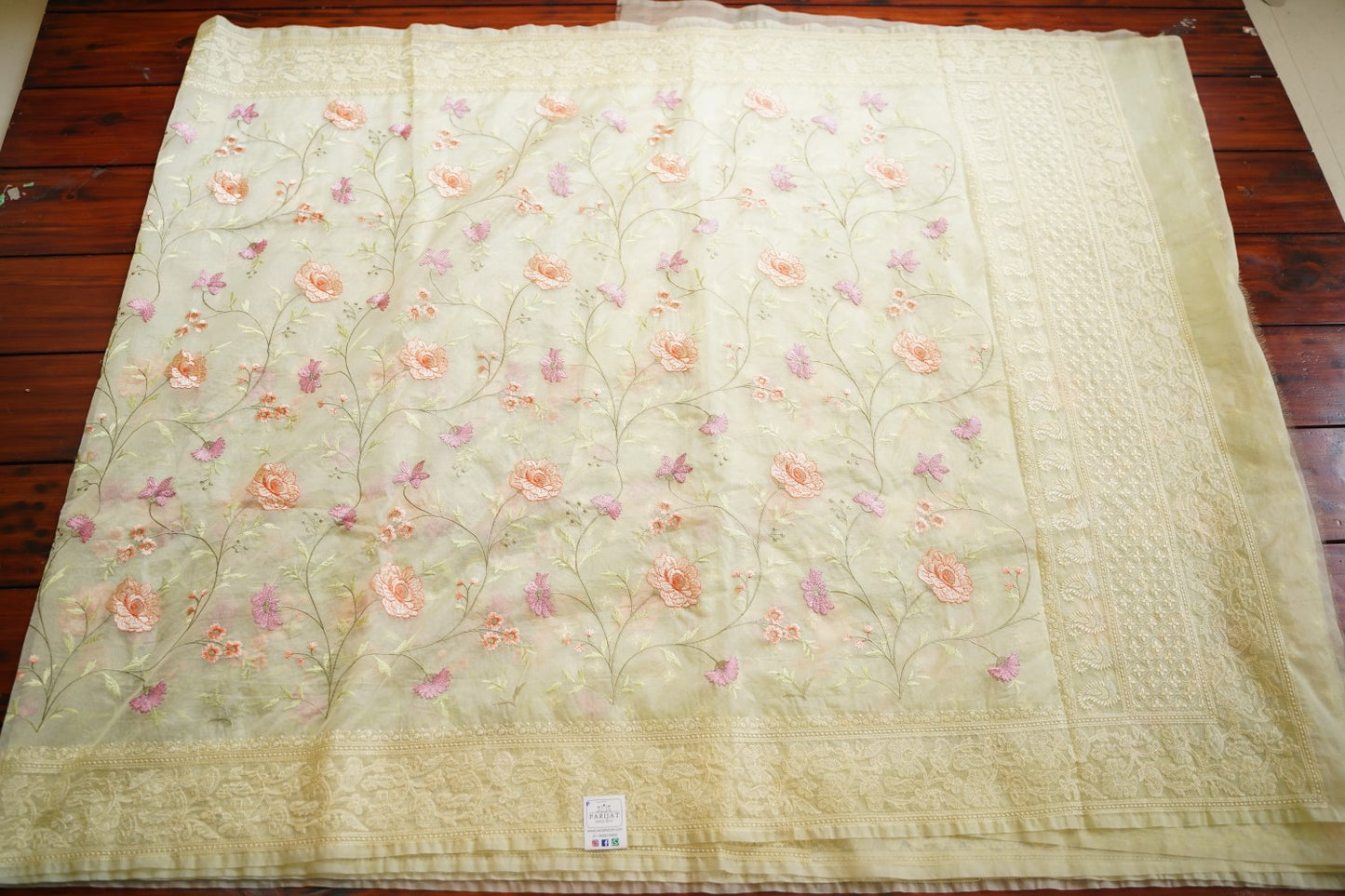 Light yellow banarasi silk Saree PC11756
