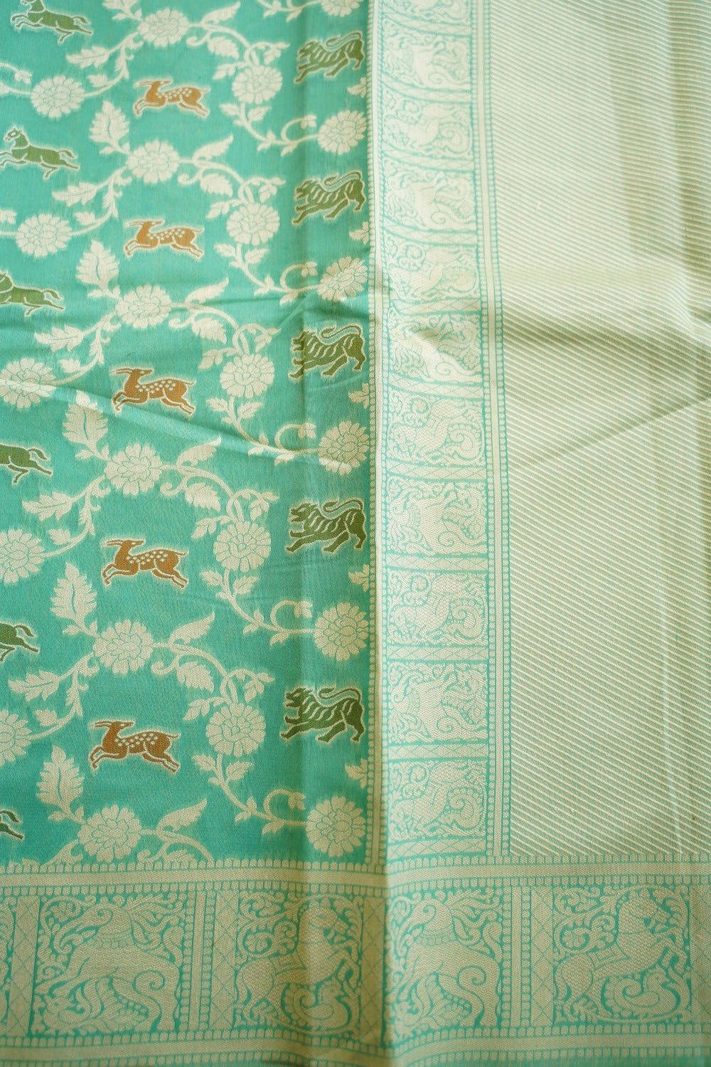 Green vanasingaram banarasi cotton Saree  PC11769