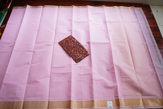 Baby Pink  Mangalgiri Handloom Cotton Saree PC11945