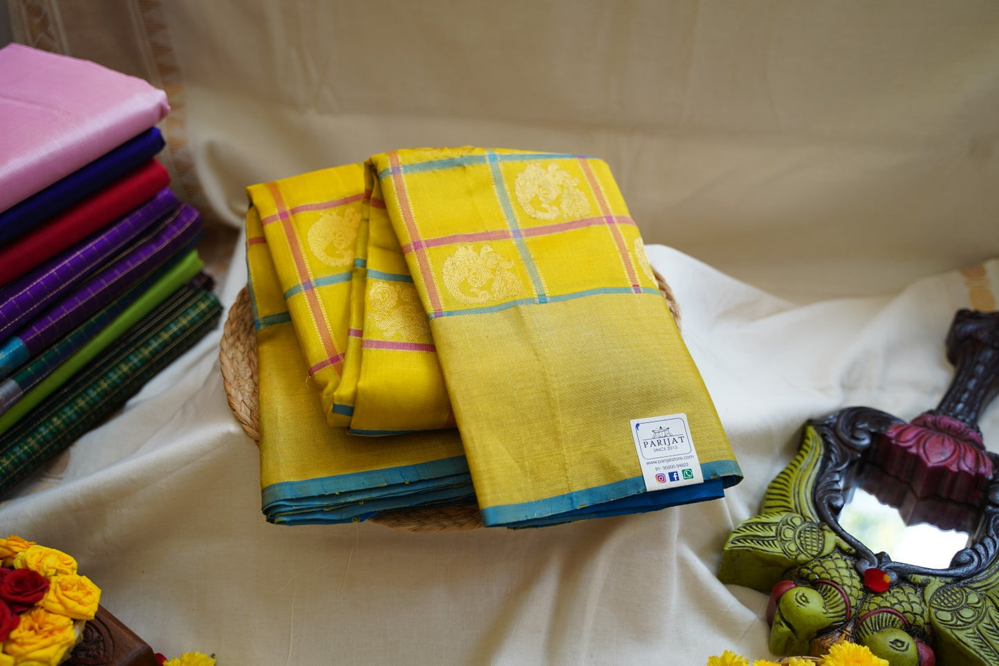 Lemon Yellow Uppada Silk Saree with Grand Zari Pallu & PC12800