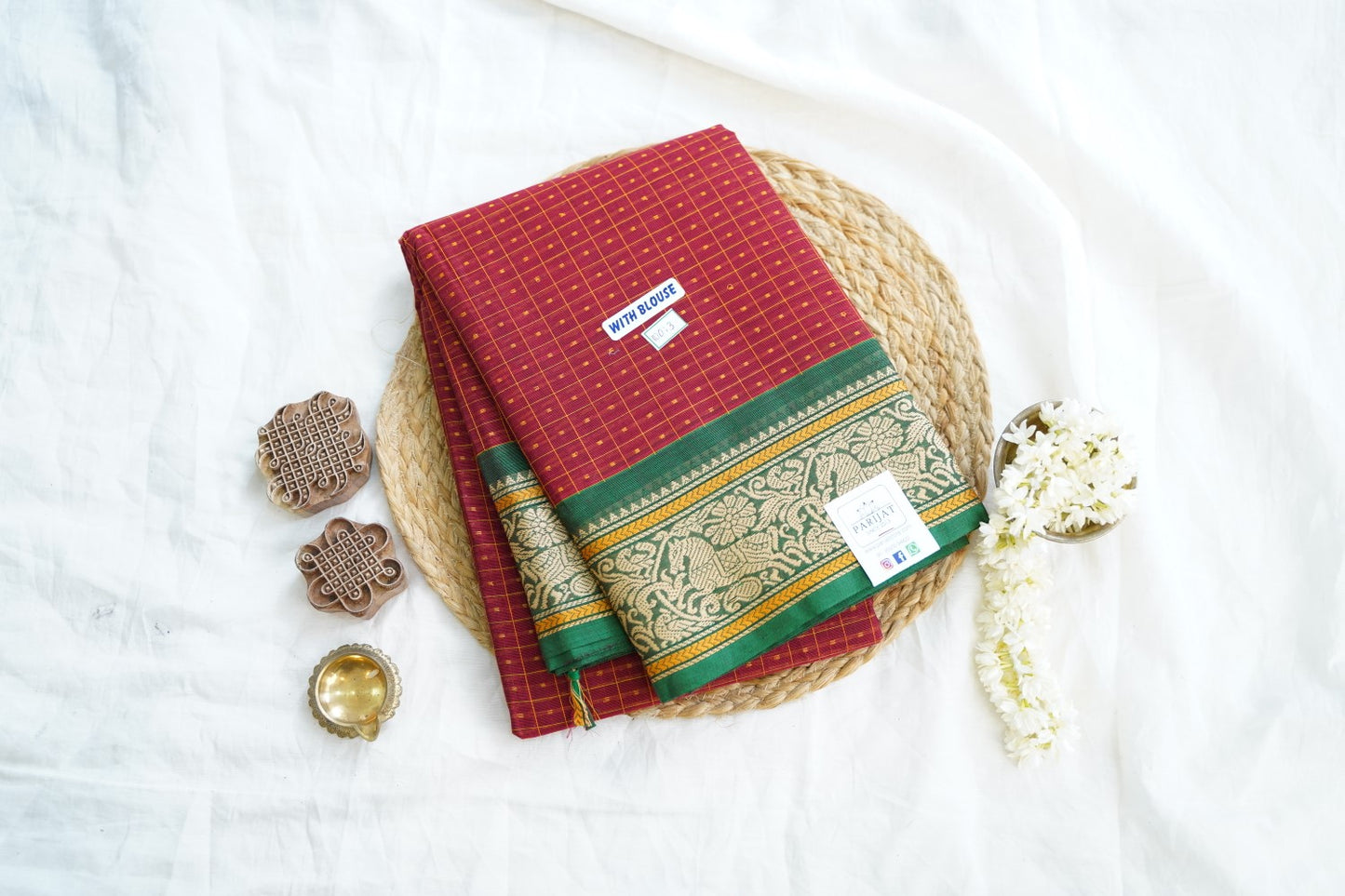 Chettinad handloom Cotton Saree PC14933