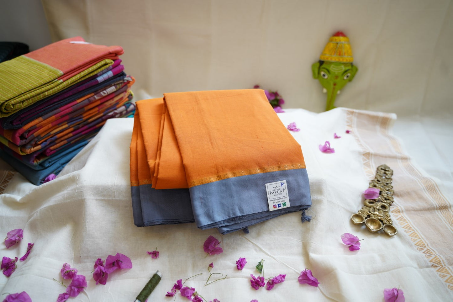 Handloom Cotton Saree with Silk Border PC6479