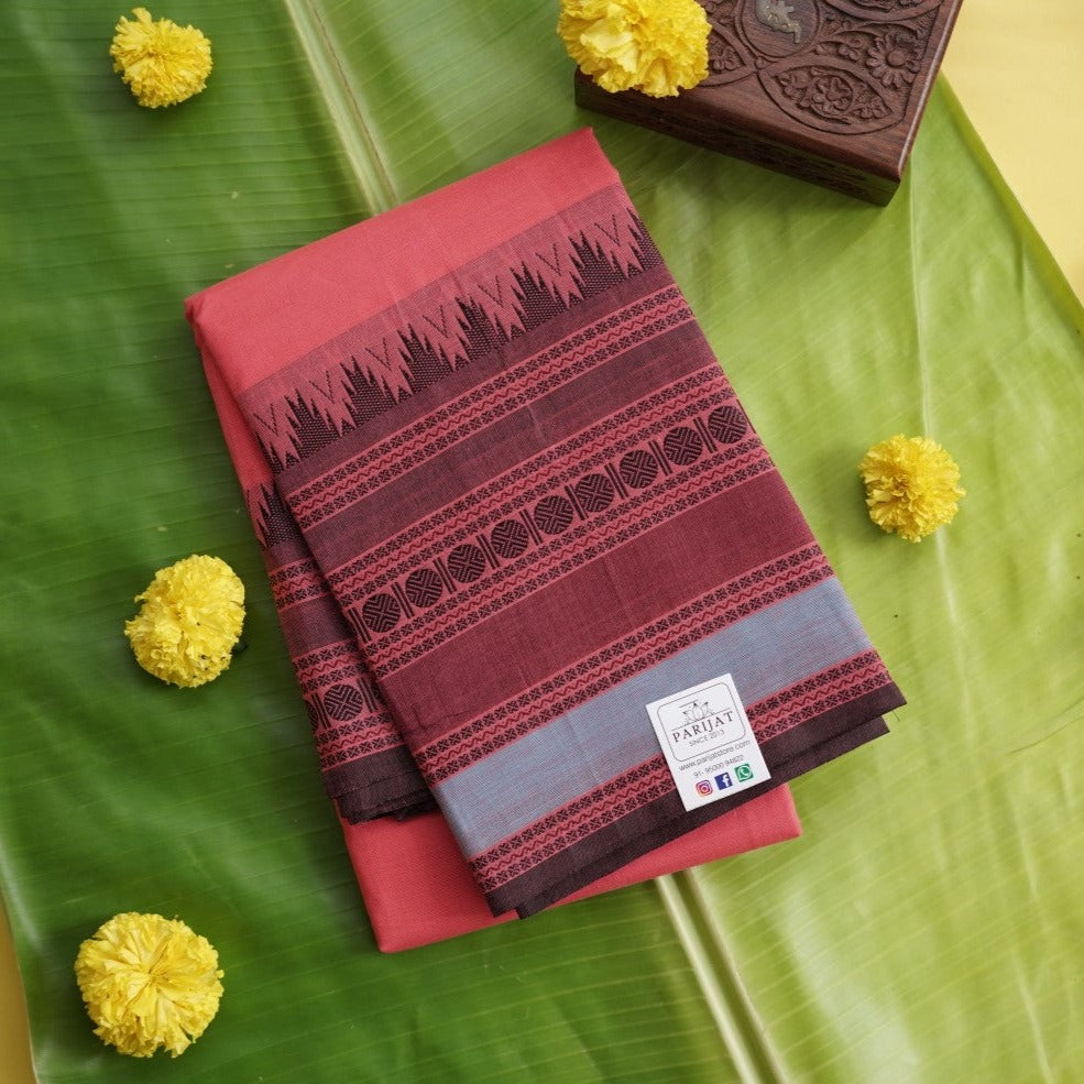 Chettinad handloom Cotton Saree With Thread Border PC10300