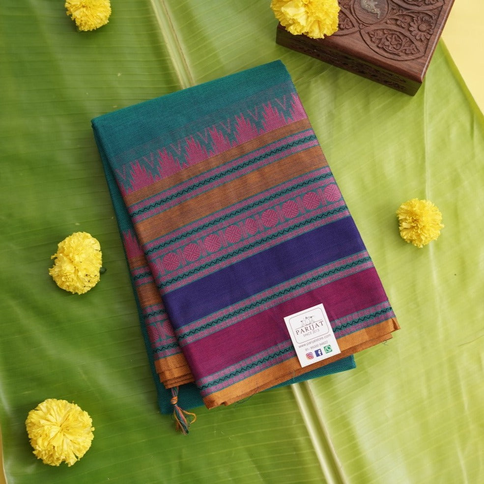 Chettinad handloom Cotton Saree With Thread Border PC10303