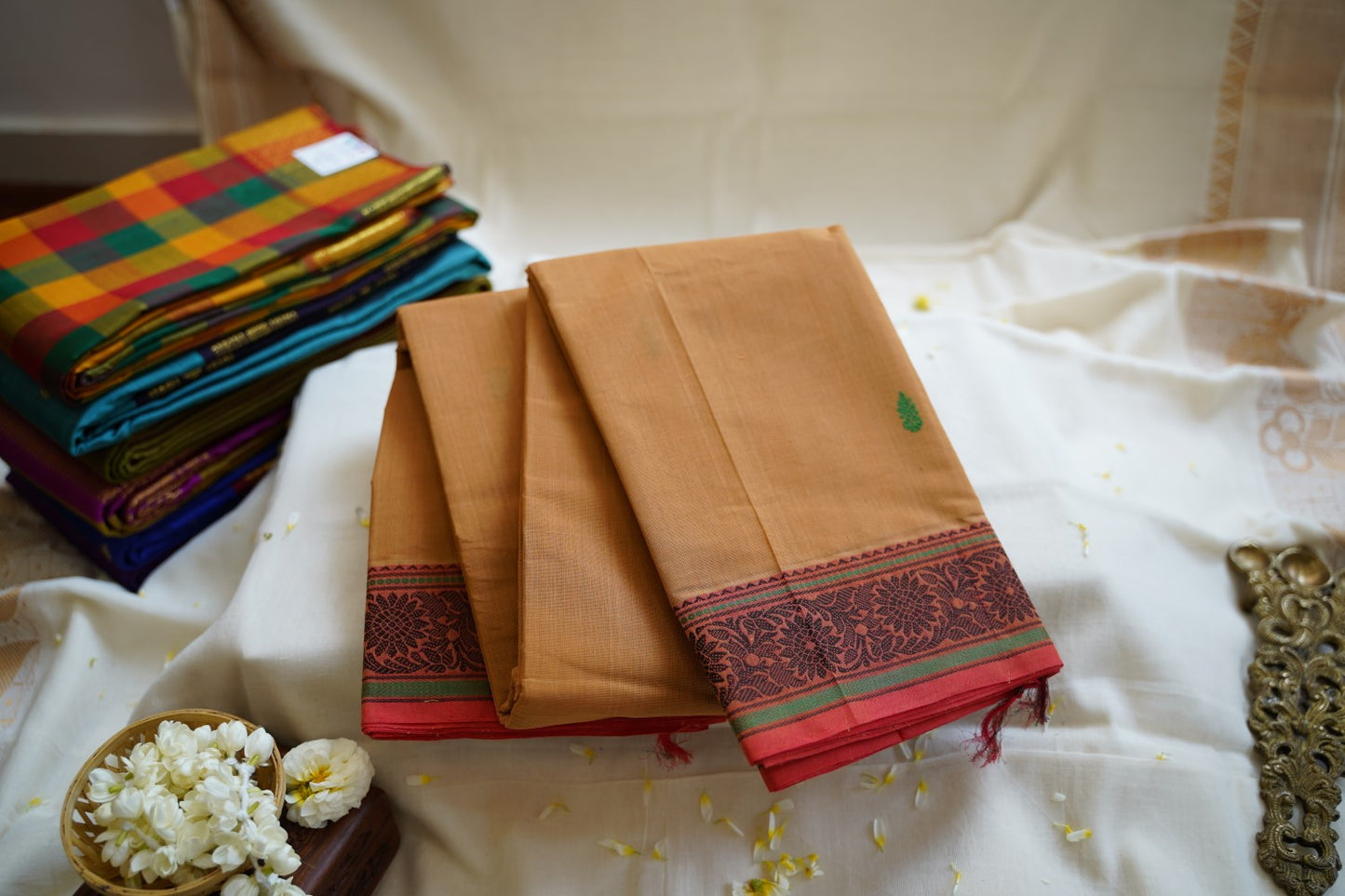 Pink Sungadi handloom Cotton Saree With Blouse PC10331