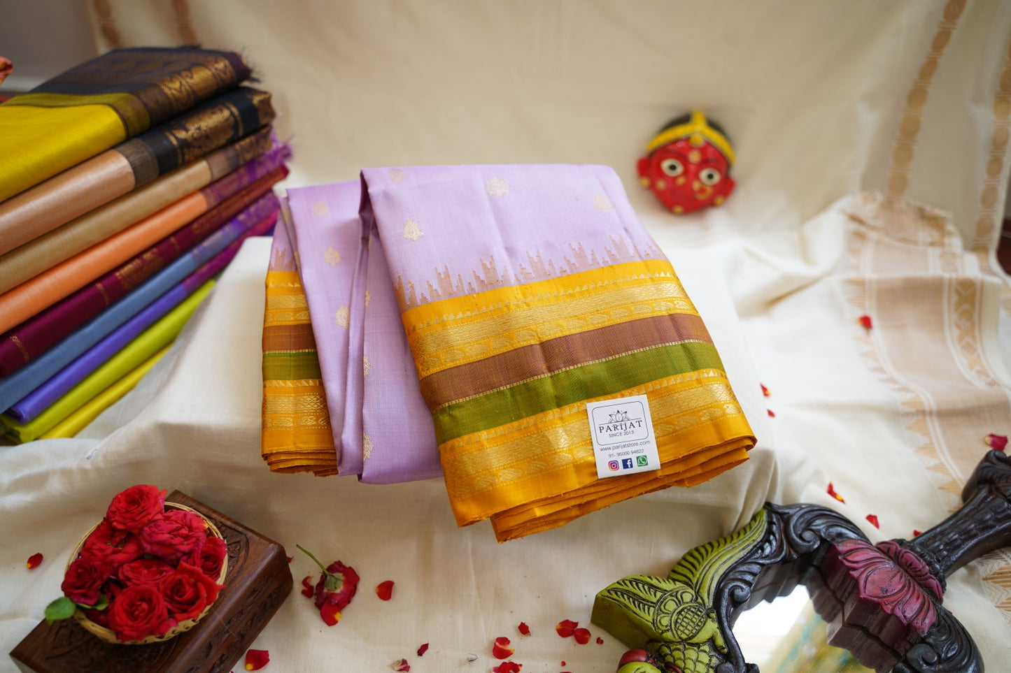 Gadwal Silk Saree With Zari Border PC12308