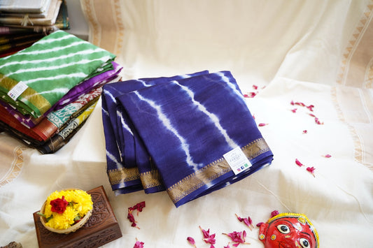 Block Printed Maheshwari Sico Saree PC12396