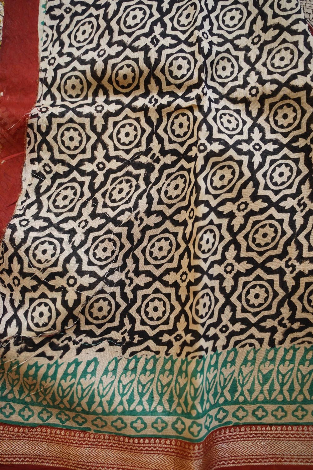 Block Printed Maheshwari Sico Saree PC12403