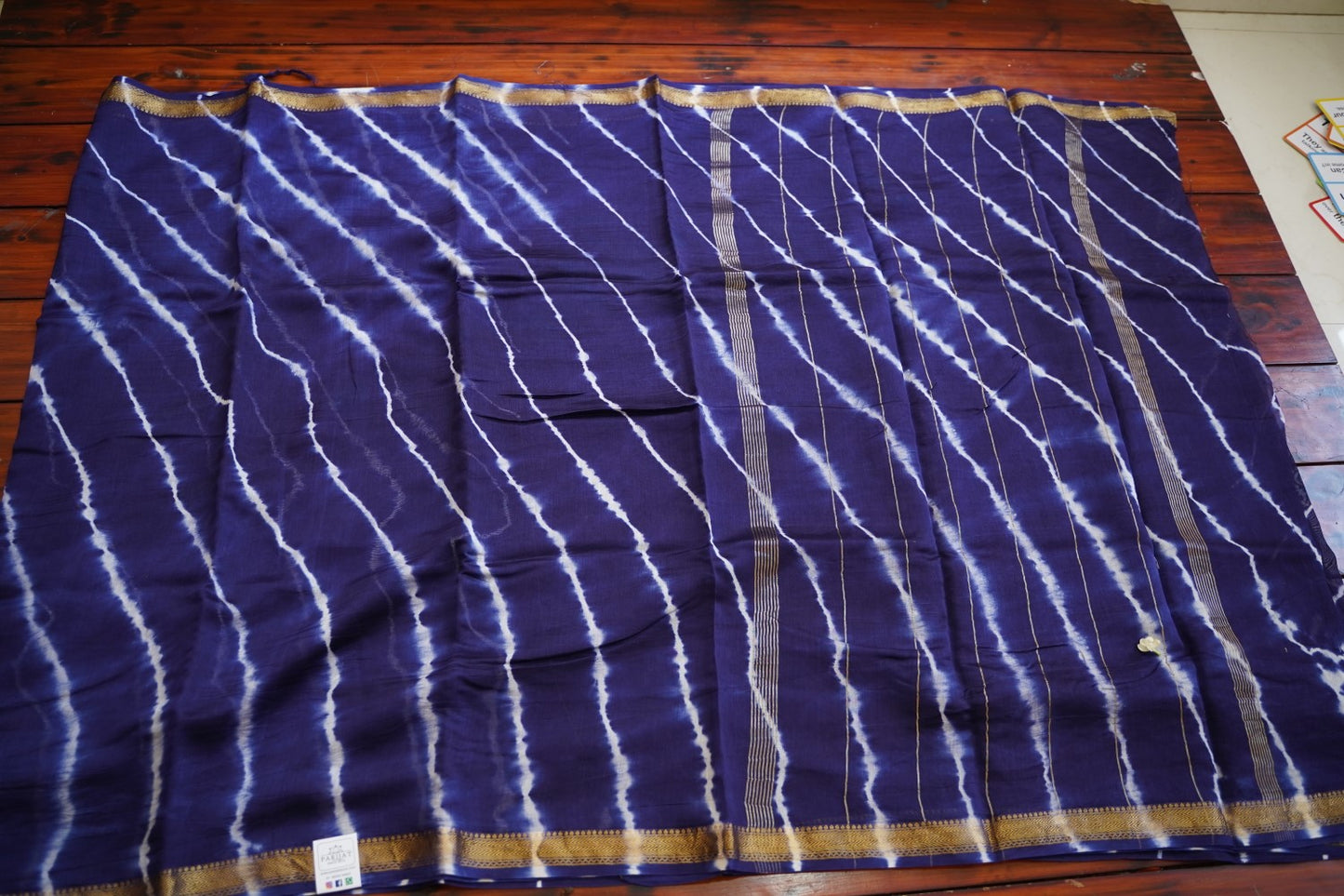 Block Printed Maheshwari Sico Saree PC12396