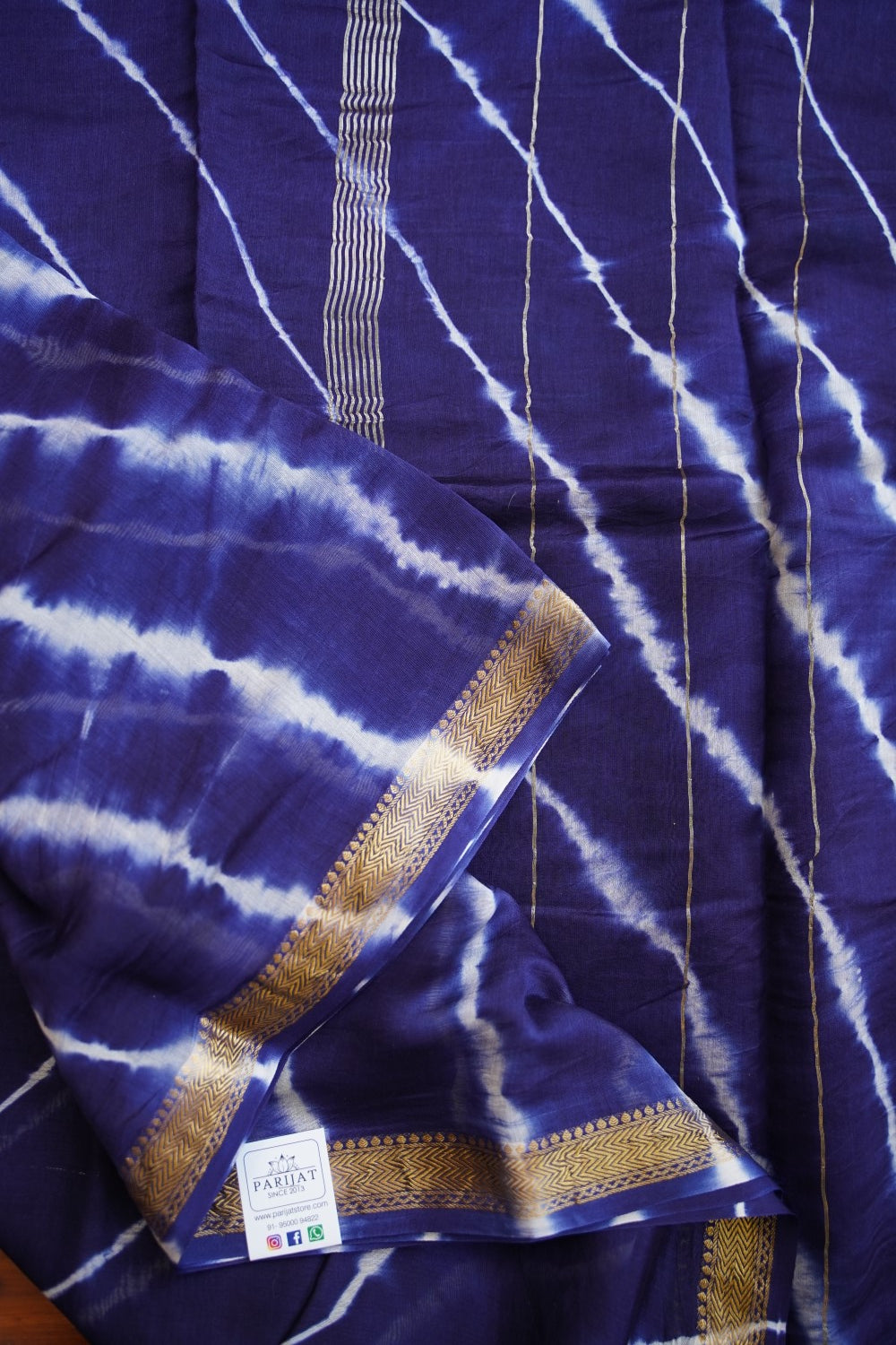 Block Printed Maheshwari Sico Saree PC12396