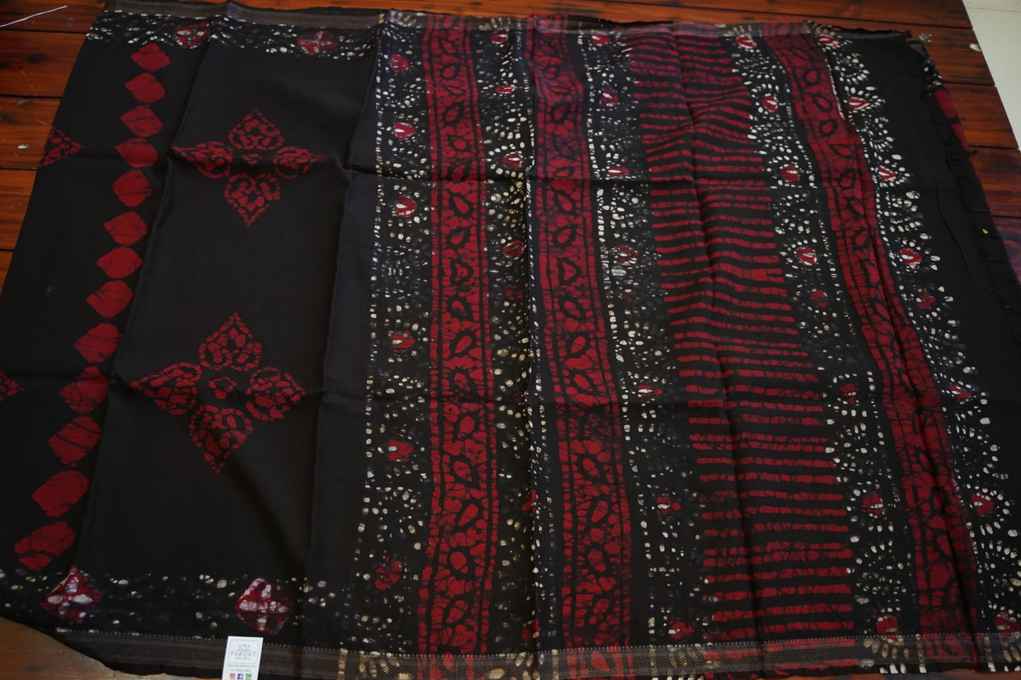 Block Printed Maheshwari Silk Saree PC12754
