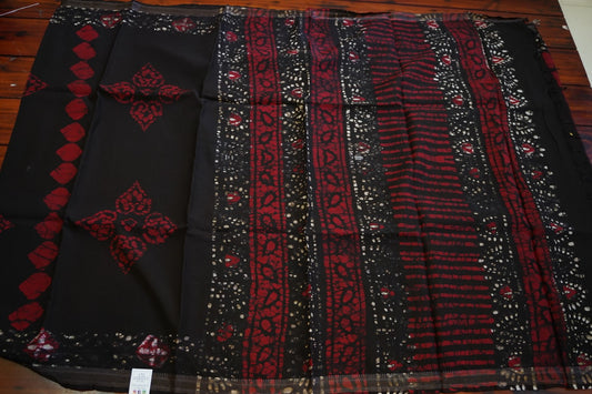 Block Printed Maheshwari Silk Saree PC12754
