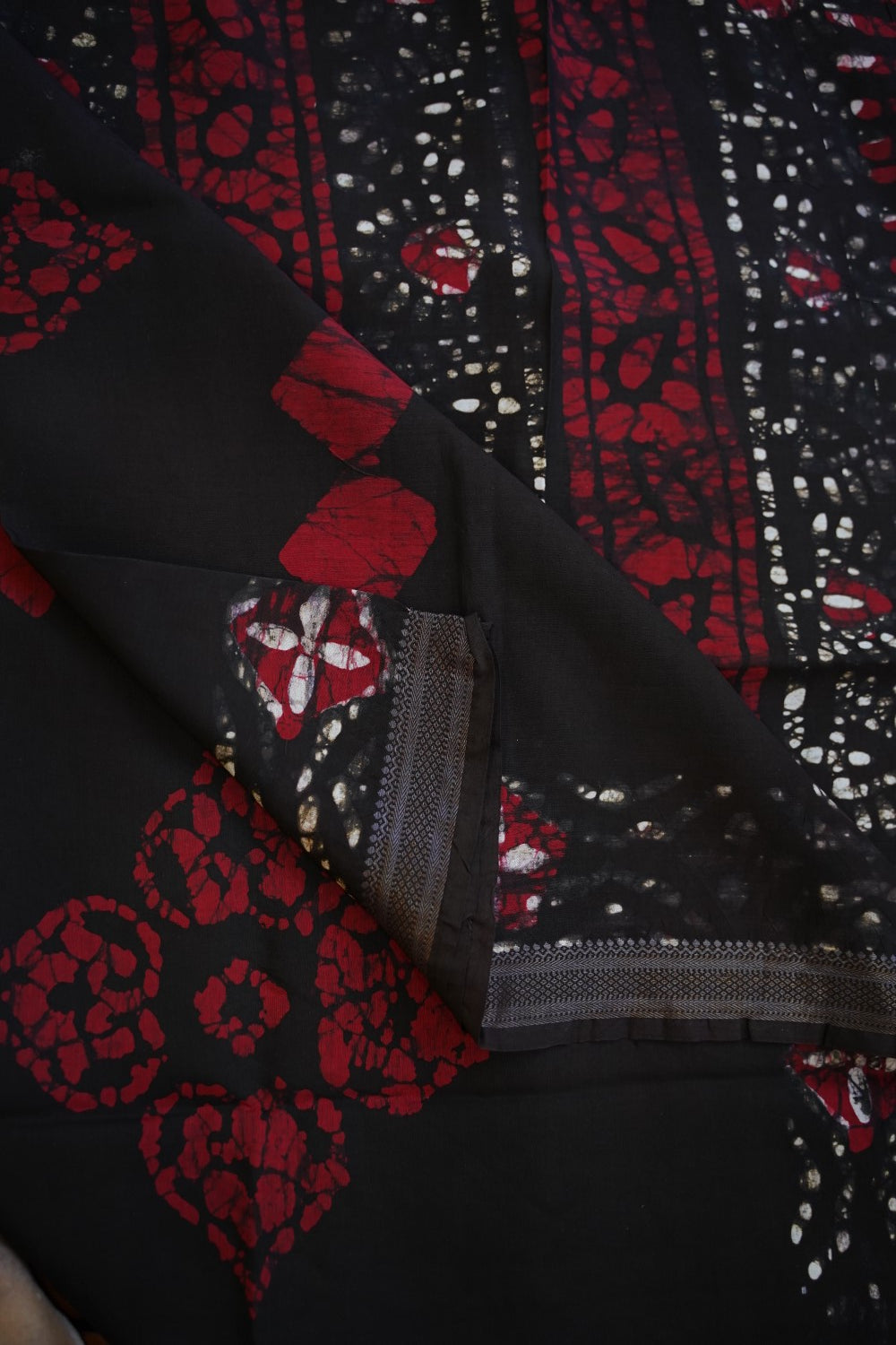 Block Printed Maheshwari Silk Saree PC12754