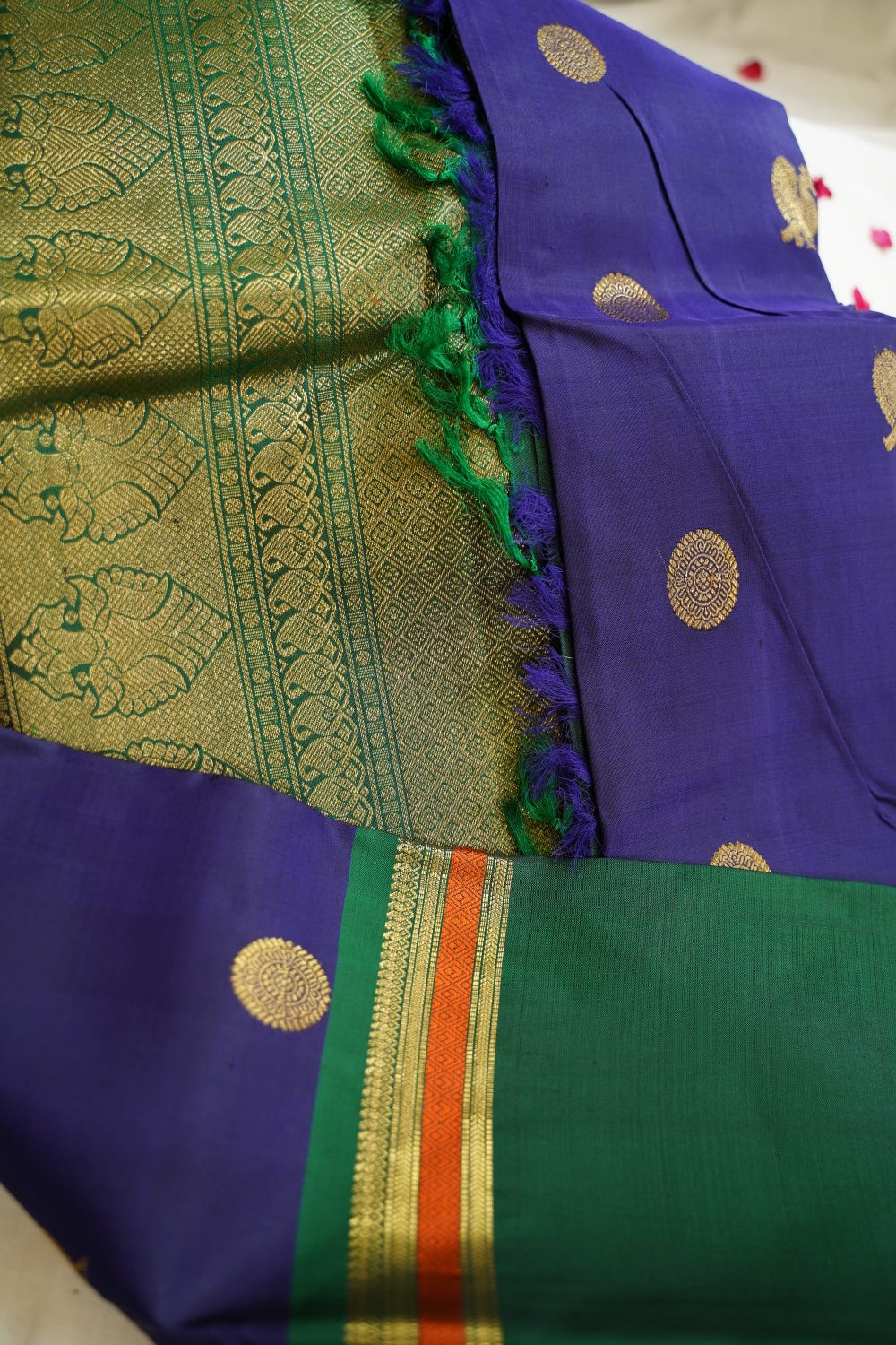 Royal Blue Pure Kanchi Silk Saree PC11332