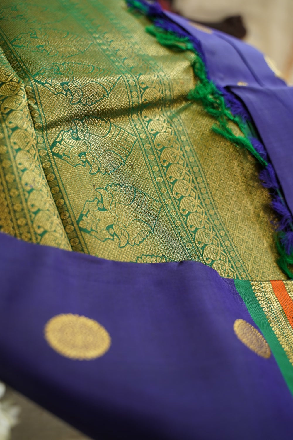 Royal Blue Pure Kanchi Silk Saree PC11332