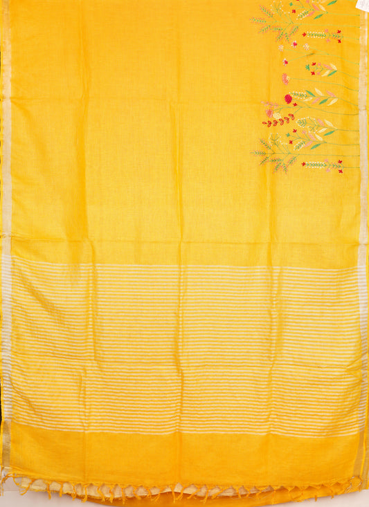 semi linen Fancy saree PC16458